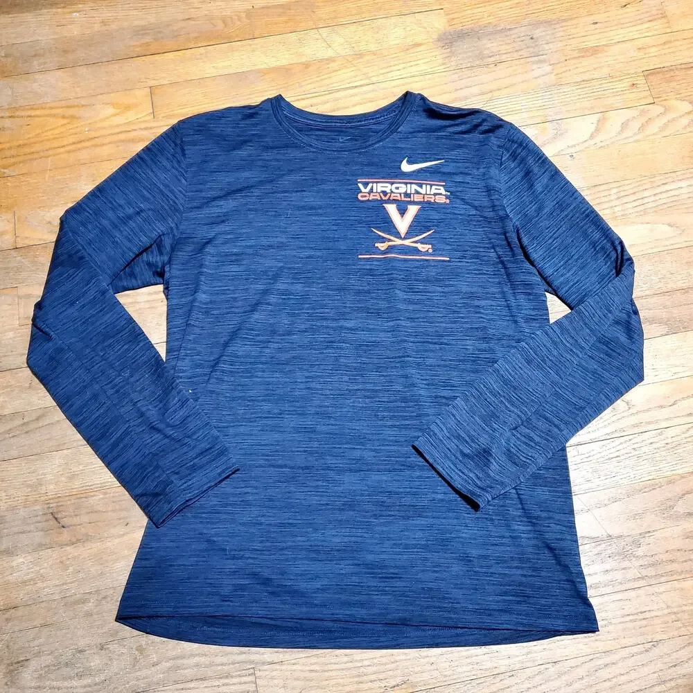Virginia Cavaliers Nike Nike Tee Long Sleeve Shirt Men's Navy Size L Used